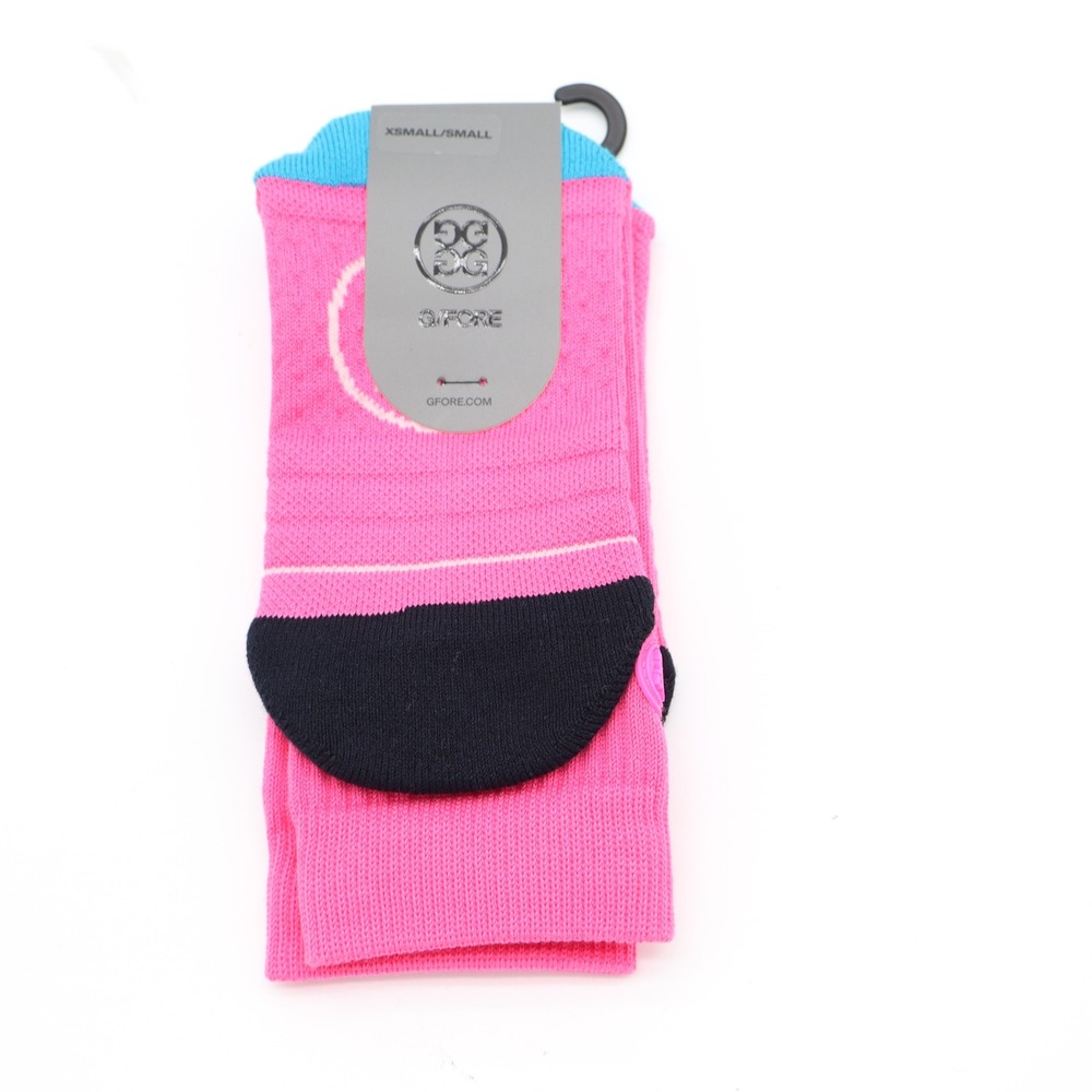 G/FORE Ladies Pray For Birdies Crew Socks Knockout Pink XS/S